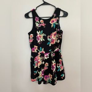 Playful Floral High Neck Romper With Pockets!